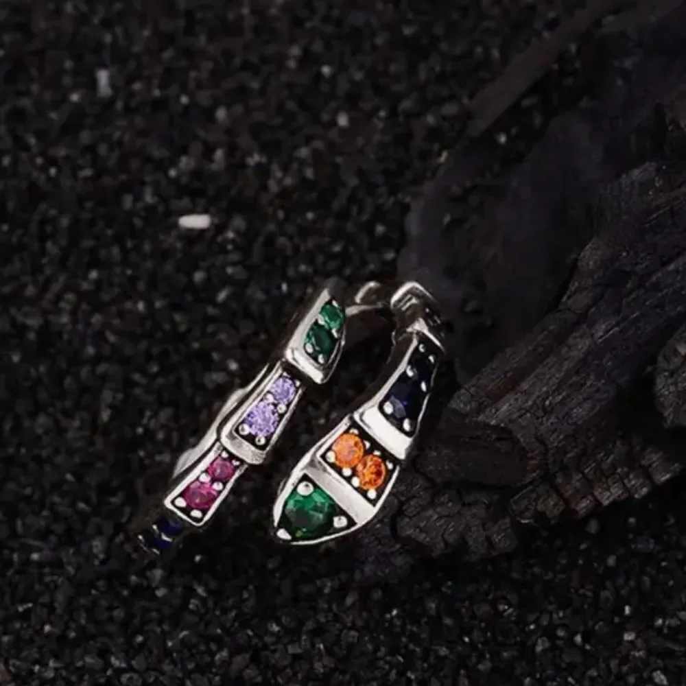 The Multi-Colored Serpent Ring in 925 silver